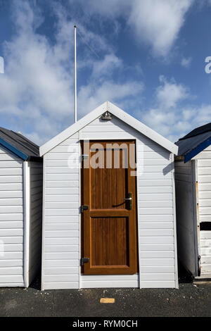 Beach Hut, Strand, Hell, Küste, Devon, Horizontale, Hütte, Blockhütte, Mehrfarbig, keine Menschen, im Freien, Paignton, Malen, Fotografie, Schuppen, Reisen Stockfoto