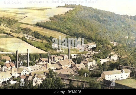 Hotels in Thüringen, Gradierwerk Bad Sulza, Bad Sulza, 1906, Thüringen, Salinenwerke, Hotel Großherzog von Sachsen Stockfoto