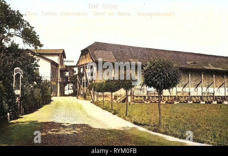 Hotels in Thüringen, Gradierwerk Bad Sulza, Bad Sulza, 1906, Thüringen, Hotel Schloß Sonnenstein, Hotel zur Börse, Hauptgradierwerk Stockfoto