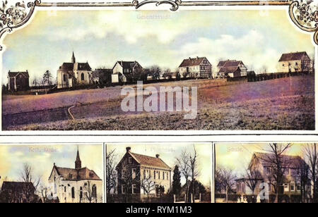 Multiview Postkarten, Kirchen in Wermelskirchen, Pfarrhäuser in Rheinisch-Bergischer Kreis, Postkarten von Schulen in Deutschland, Dabringhausen, 1906, Grunewald, Ortsansichten von Grunewald Stockfoto