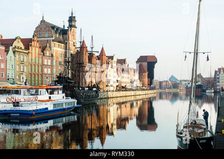 Fluss Mottlau, Danzig, Polen Stockfoto