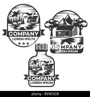 Natur Flasche logo Stockfoto