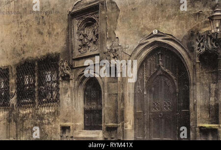 Meißner Dom, der Albrechtsburg, Tore in Sachsen, Wappen in Deutschland, Meißen Domplatz 7, 7 (Hausnummer), 1908, Meißen, Domprobstei Stockfoto