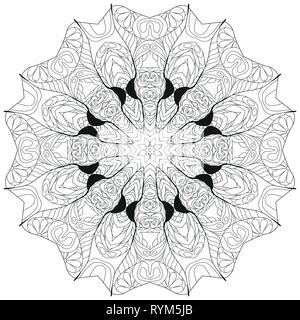 Hand gezeichnet zentangle kreisförmiges Ornament für Färbung Seite. Stock Vektor