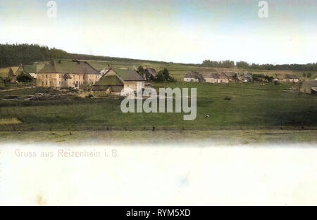 Pohraniční (Hora Svatého Šebestiána), 1903, Aussig, Reitzenhain, Ortsansicht, Tschechische Republik Stockfoto