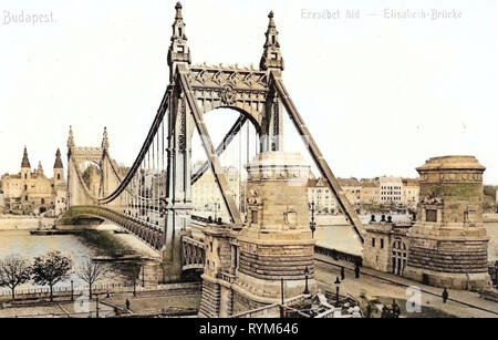 Historische Bilder der Elisabeth Brücke, Budapest, 1903, Elisabeth, Brücke, Ungarn Stockfoto