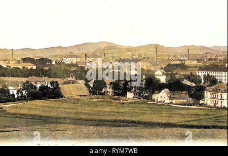 Gebäude in Bischofswerda 1903, Landkreis Bautzen, Bischofswerda, Blick von Süden / Bischofswerda, Deutschland Stockfoto