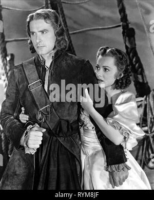 FLYNN, HAVILLAND, Captain Blood, 1935 Stockfoto