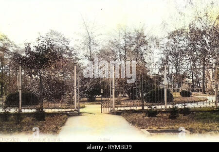 Garnisonslazarett Dresden, Gärten und Parks in Dresden, Tore in Dresden, 1905, Dresden, Garnisonslazarett, Parktor, Deutschland Stockfoto