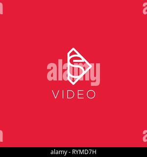 Video Logo. Video produktion Emblem. Video rund unterzeichnen. Kino logo Stock Vektor