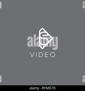 Video Logo. Video produktion Emblem. Video rund unterzeichnen. Kino logo Stock Vektor