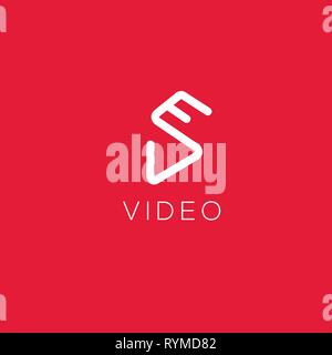 Video Logo. Video produktion Emblem. Video rund unterzeichnen. Kino logo Stock Vektor