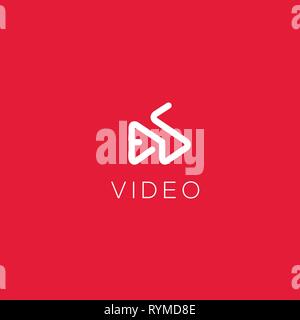 Video Logo. Video produktion Emblem. Video rund unterzeichnen. Kino logo Stock Vektor