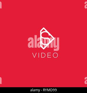 Video Logo. Video produktion Emblem. Video rund unterzeichnen. Kino logo Stock Vektor