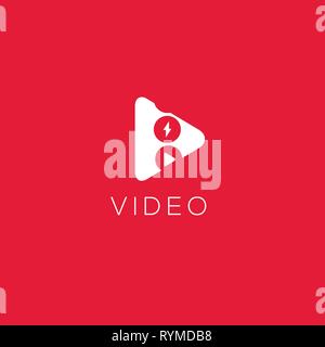 Video Logo. Video produktion Emblem. Video rund unterzeichnen. Kino logo Stock Vektor