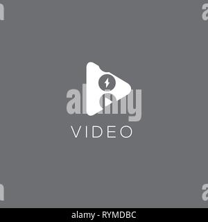 Video Logo. Video produktion Emblem. Video rund unterzeichnen. Kino logo Stock Vektor