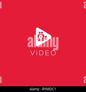Video Logo. Video produktion Emblem. Video rund unterzeichnen. Kino logo Stock Vektor