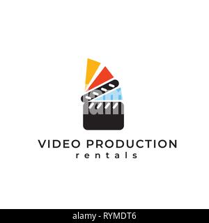 Video Logo. Video produktion Emblem. Video rund unterzeichnen. Kino logo Stock Vektor
