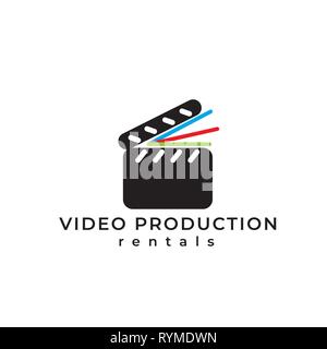 Video Logo. Video produktion Emblem. Video rund unterzeichnen. Kino logo Stock Vektor