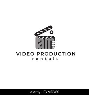 Video Logo. Video produktion Emblem. Video rund unterzeichnen. Kino logo Stock Vektor
