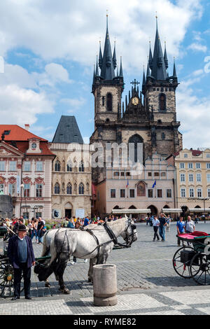 Church of Our Lady vor Tyn in Prag Stockfoto