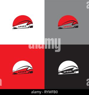 Geschwindigkeit vektor Logo. Auto Emblem Stock Vektor