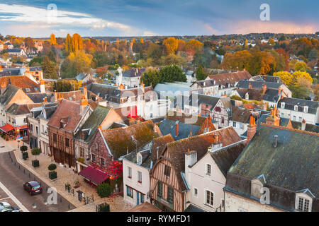 Amboise, Frankreich - 6. November 2016: Antenne Stadtbild von Amboise Altstadt im Indre-et-Loire Loire-Tal in Frankreich. Tradi Stockfoto