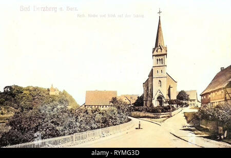 St. Josef (Herzberg am Harz), Schloss Herzberg, Gebäude in Niedersachsen 1907, Niedersachsen, schlechte Herzberg, der Katholischen Kirche, Deutschland Stockfoto