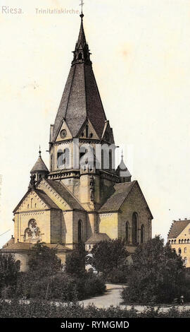 Trinitatiskirche Riesa, 1908, Landkreis Meißen, Riesa, Trinitatiskirche, Deutschland Stockfoto