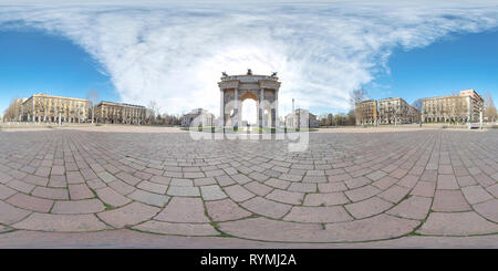 360 Grad Panorama Ansicht von Mailand, Italien - März 13, 2019 Arco della Pace - Peace Arch - ohne touristische n einen sonnigen Frühling Morgen