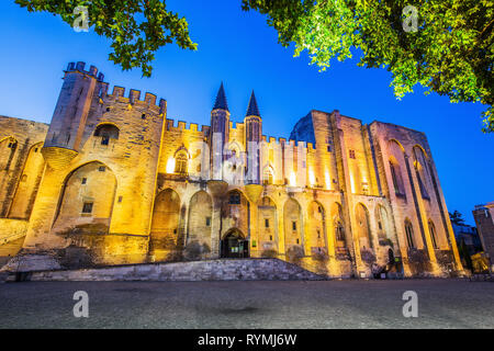 Provence, Frankreich. Palast der Päpste in Avignon. Stockfoto