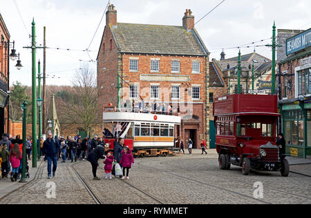 Straße in Beamish Museum, Co Durham, England Großbritannien Stockfoto