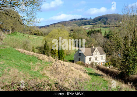 Slad ist ein Dorf in den Cotswolds, in der Nähe Painswick und Stroud Gloucestershire, Großbritannien. Die Heimat von Fomerly Autor Laurie Lee, Apfelwein mit Rosie schrieb. Stockfoto