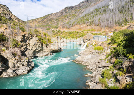 Roaring Meg, Kawarau Gorge, in der Nähe von Cromwell, Neuseeland. Stockfoto