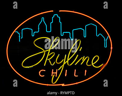 Skyline Chili Leuchtreklame Cincinnati Ohio Stockfoto