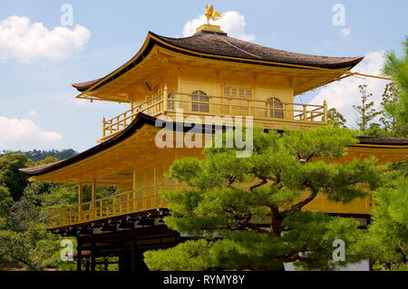 Die schönen goldenen Pavillon (Kinkaku-ji Tempel) an einem sonnigen Tag von Kyoto, Japan Stockfoto