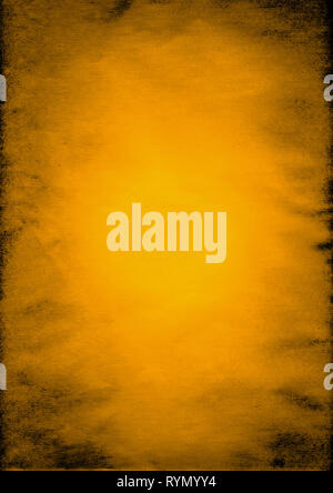 Zerknittertes Papier mit Gold spotlight, grunge Hintergrund Stockfoto