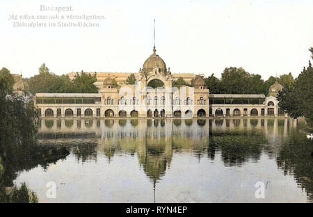 Skating Hall, 1904 Fotos von Budapest, Budapest, 1904, Eislaufplatz im Stadtwäldchen, Ungarn Stockfoto