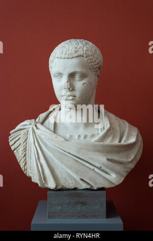 Kopenhagen. Dänemark. Portraitbüste von Römischen Kaiser Elagabalus Elagabal. Ny Carlsberg Glyptotek. Marcus Aurelius Antoninus Augustus (203-222 AD) Bus Stockfoto