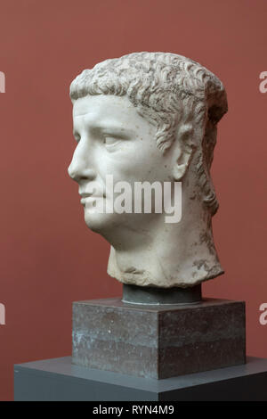 Kopenhagen. Dänemark. Portrait Büste des römischen Kaisers Claudius, Ny Carlsberg Glyptotek. Tiberius Nero Claudius Drusus Germanicus (10 V.CHR.-54 N.CHR.) Herrschaft: Stockfoto
