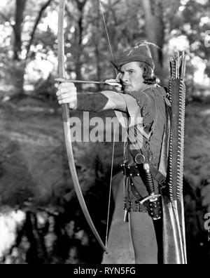 ERROL FLYNN, DIE ABENTEUER VON ROBIN HOOD, 1938 Stockfoto