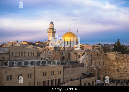 Die Klagemauer und Felsendom, Jerusalem Stockfoto