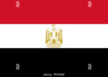 Offizielle großen Flachbild Flagge Ägypten Horizontal Stockfoto