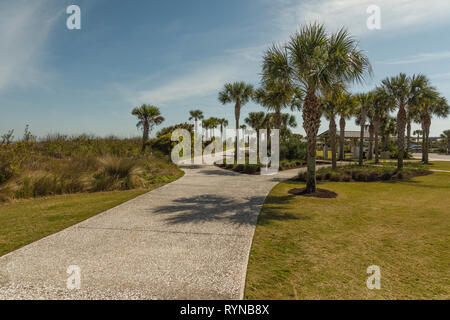 Malerischen Spazierwegen entlang der Küste auf Jekyll Island, Georgia USA Stockfoto