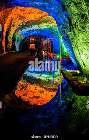 Innen- Ansichten von Salzbergwerk in Nemocón Stockfoto