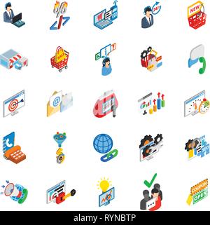 Online Handel Symbole gesetzt, isometrische Stil Stock Vektor
