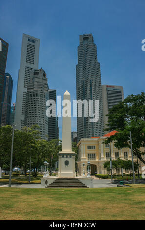 Dalhousie Obelisk, Kaiserin Rasen, Singapur Stockfoto