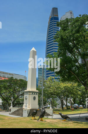 Dalhousie Obelisk, Kaiserin Rasen, Singapur Stockfoto