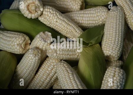 Leckeres frisches Obst hübsch präsentierte an der wetmarket Stockfoto