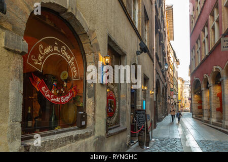 Vieux Lyon rue du Boeuf, Lyon Stockfoto